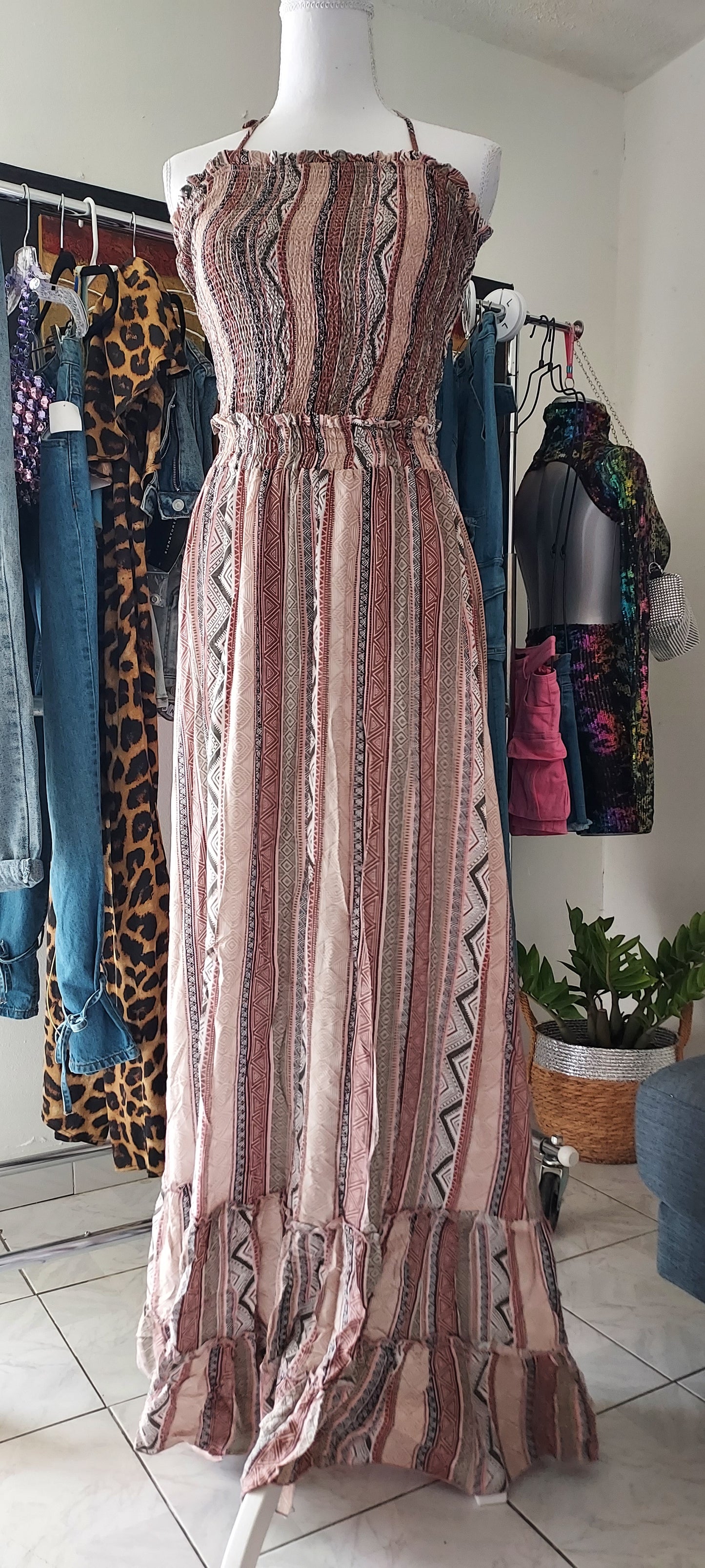 Coffe Maxi dress