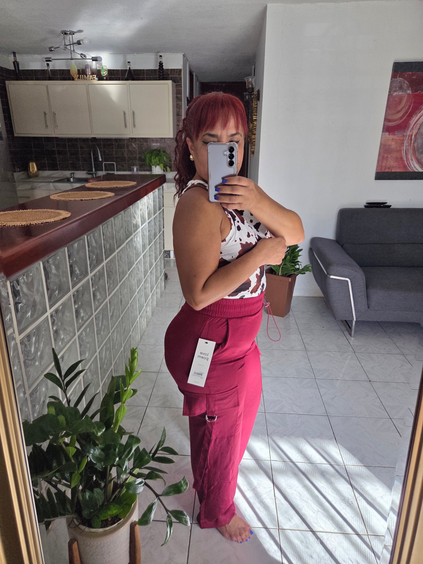 Pantalón satinado - cargo