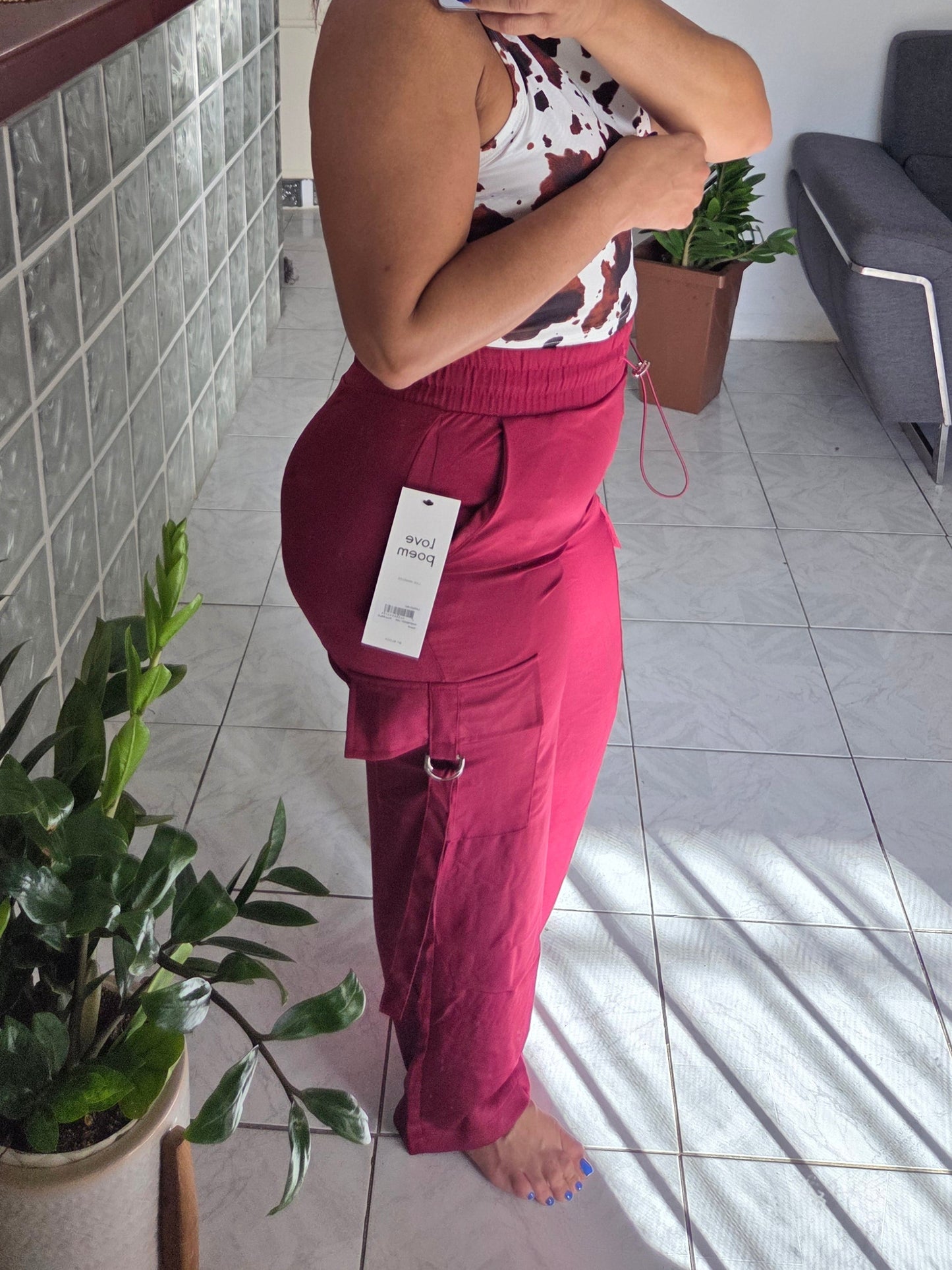 Pantalón satinado - cargo