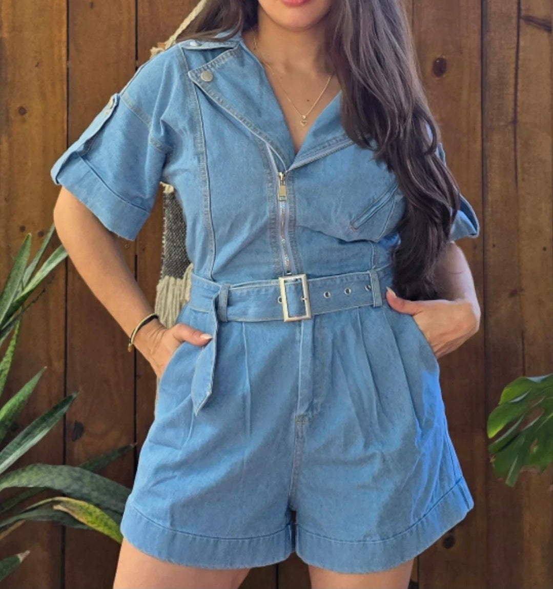 Melina Denim romper