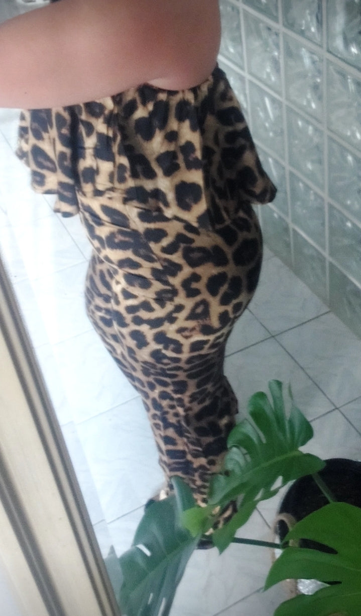 Animal Print Jumpsuit (strapless)