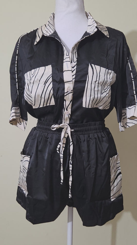 Two Tone satin set