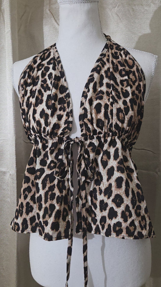Top Halter Animal Print