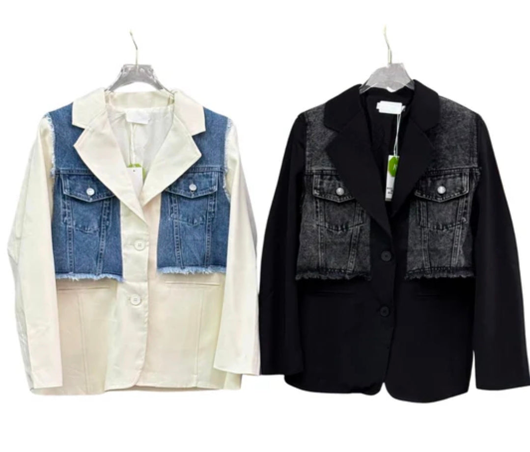 Denim/Blazer es over size sirve S/M