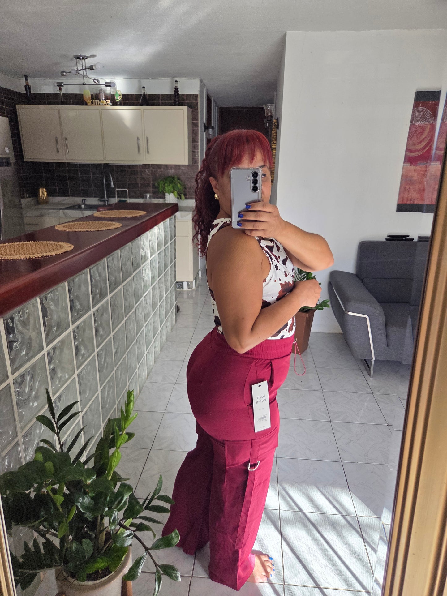 Pantalón satinado - cargo