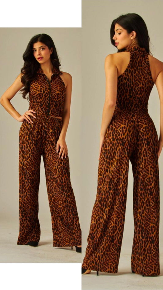 Animal Print Turtle neck 2 pcs set