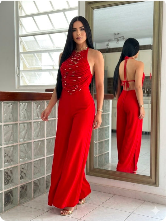 Glam Red Jumpsuit