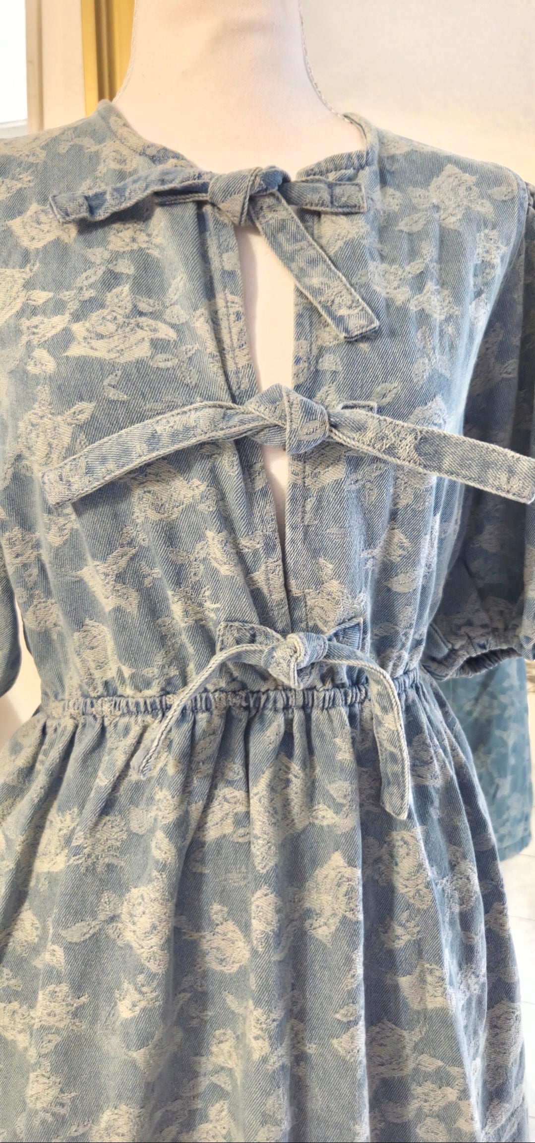 Flower denim dress