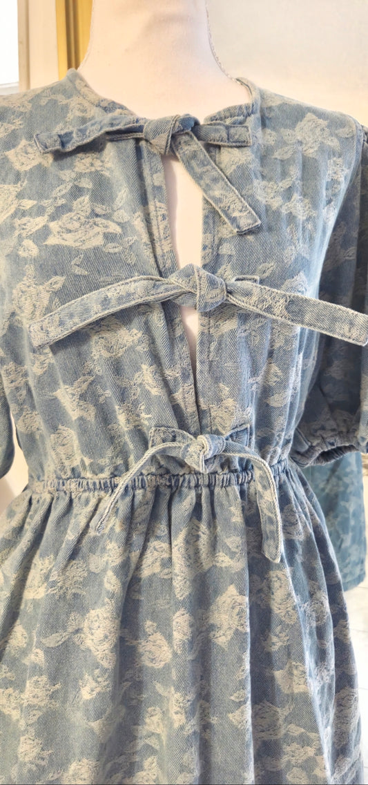 Flower denim dress