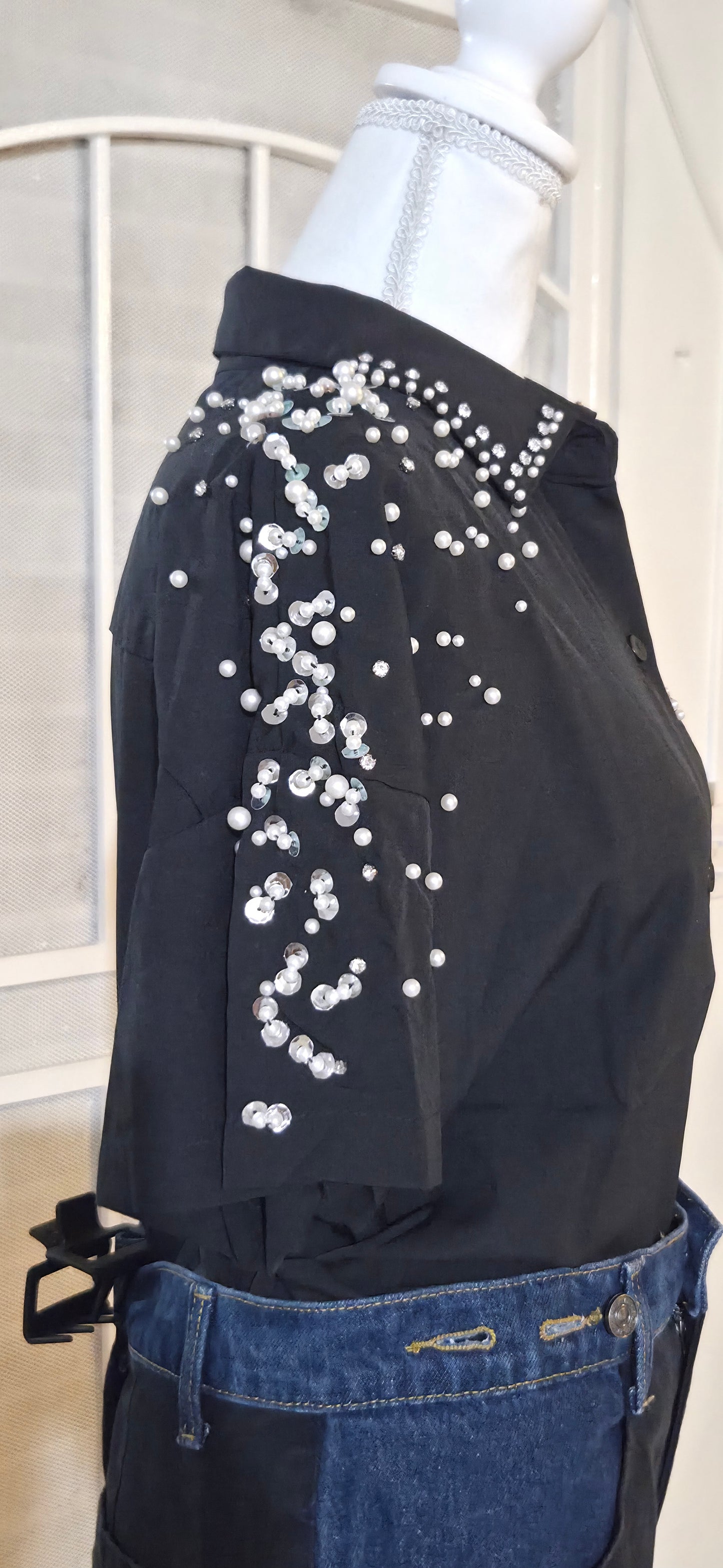 Rhinestone & Pearl Top