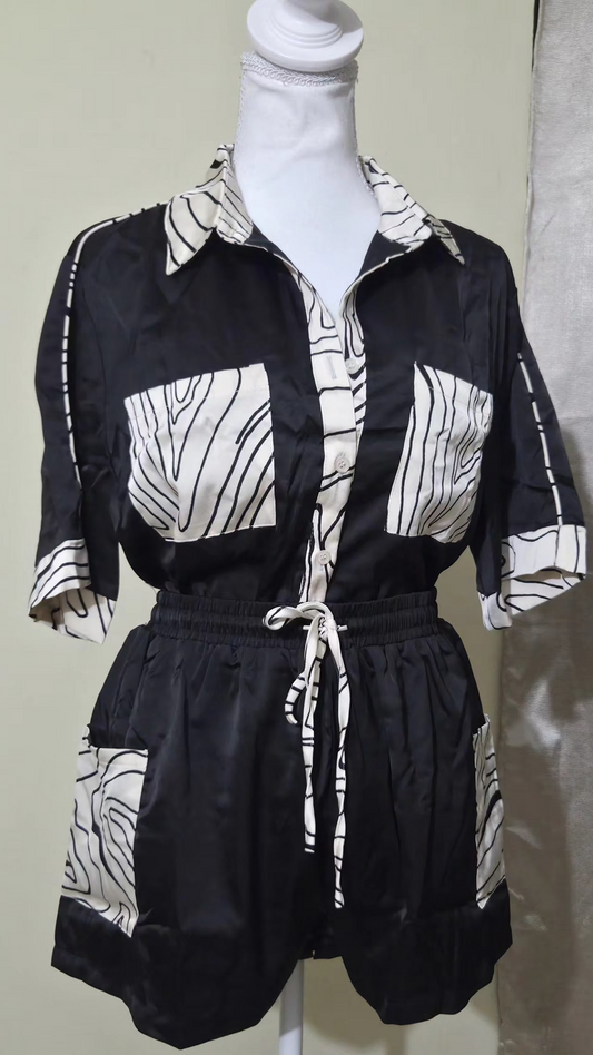 Two Tone satin set