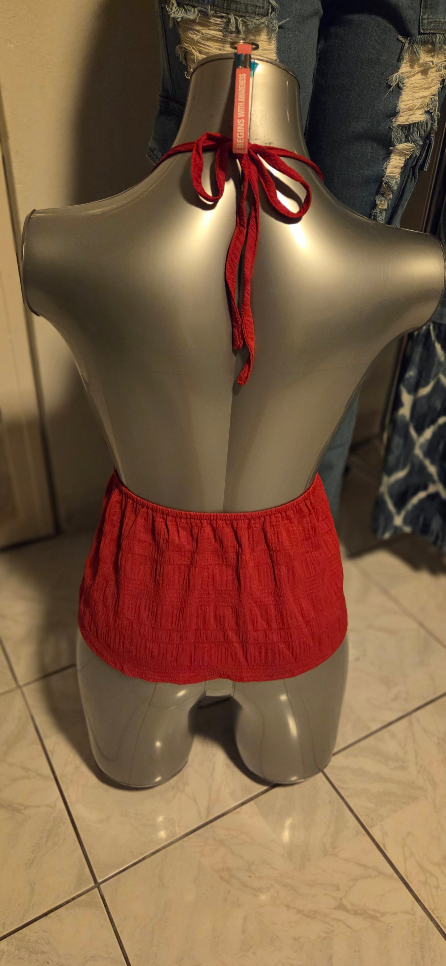 Top Halter roja