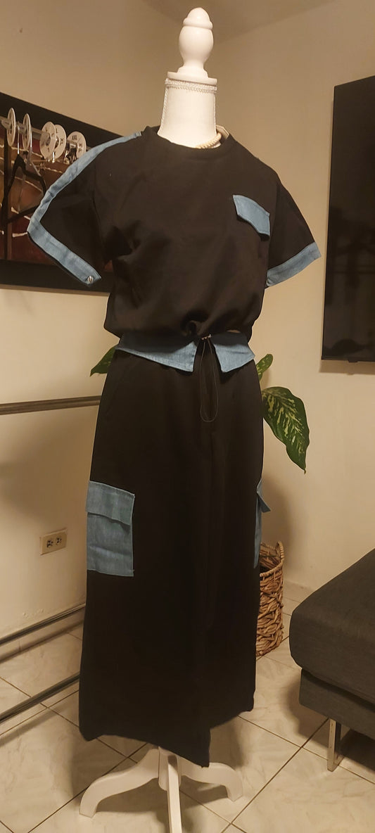 Denim skirt set
