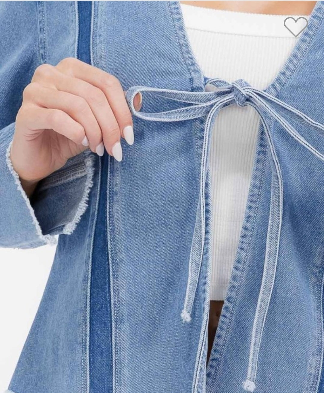 Denim ribbon jacket