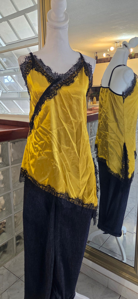 Yellow lace top