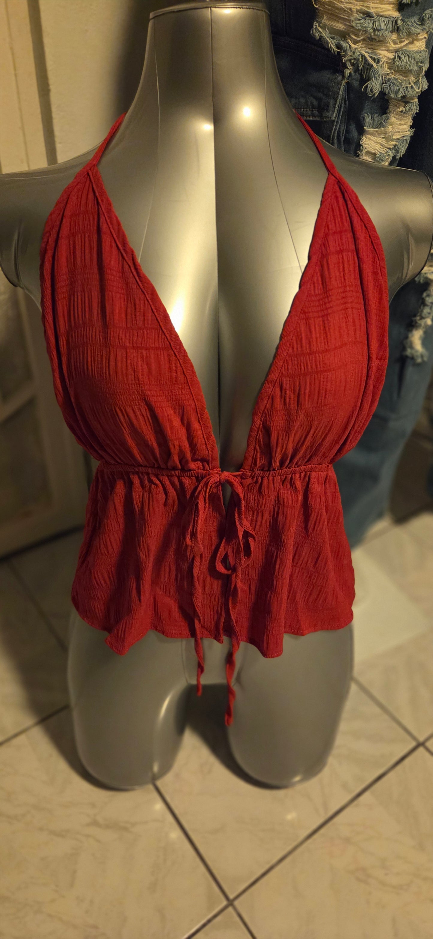 Top Halter roja
