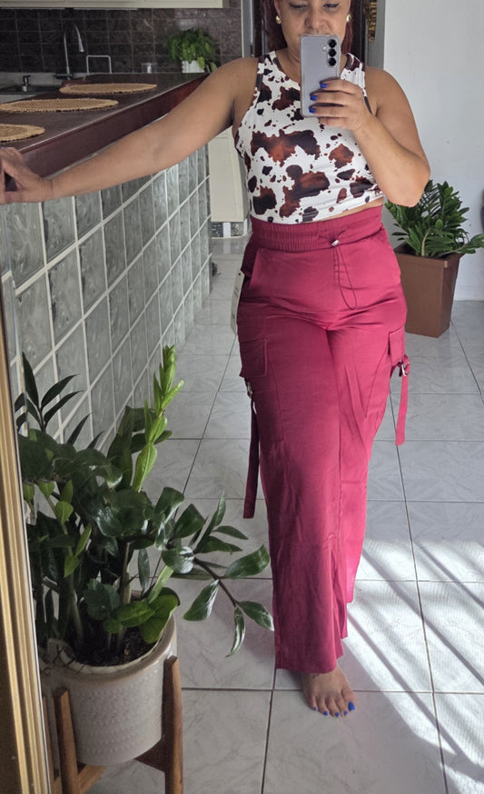 Pantalón satinado - cargo