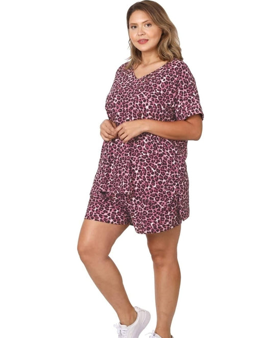 LEOPARD CRANBERRY SET 2 PCS (TALLA PLUS)